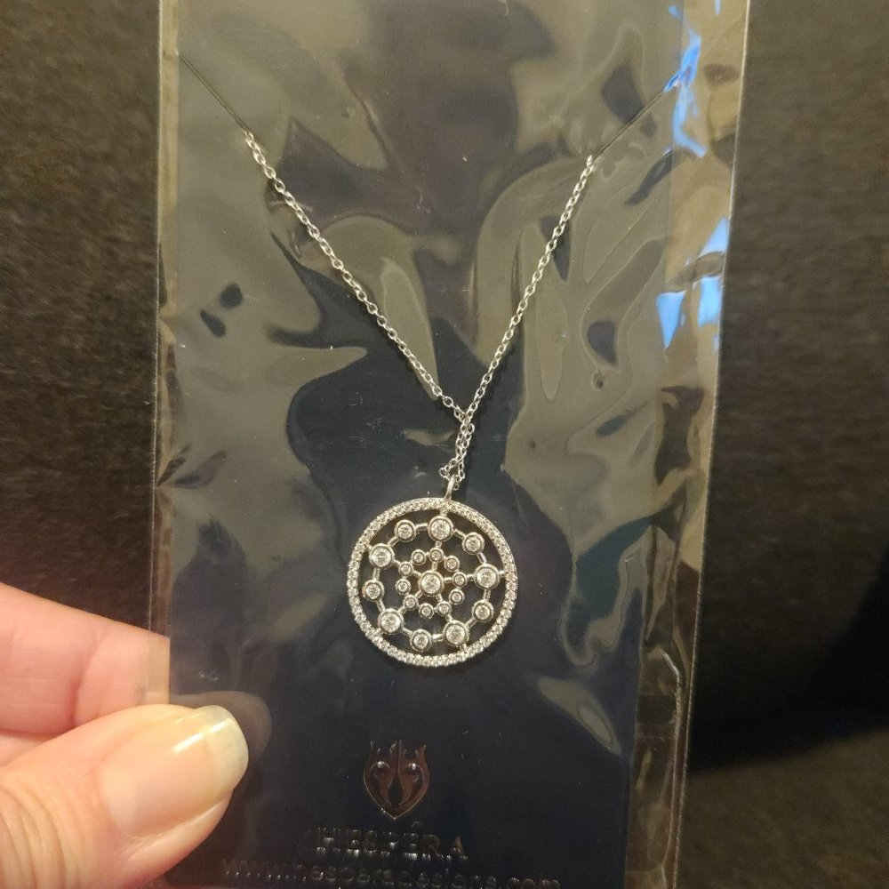 Hespera Necklace: Silver/White Stone